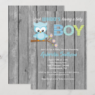 Regardez qui a une carte de baby shower de bébé
