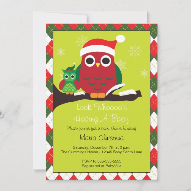 Regardez qui a une invitation Baby shower (Devant)