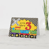 Regardez qui est 3 cartes de train d'anniversaire