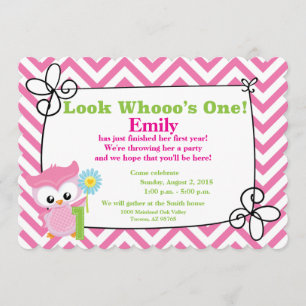 Regardez Whooo's One ! Invitation de Owl First Bir