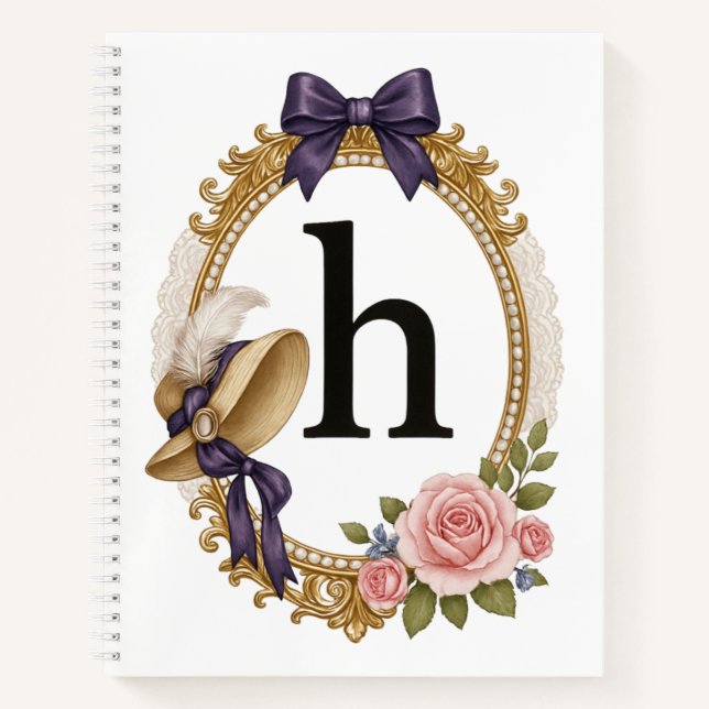 Regency Art Letter H Luxury Monogram Journal (Devant)