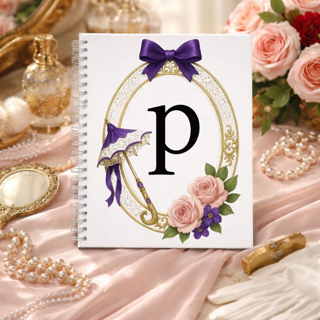  Regency Art Letter P Luxury Monogram Journal (Créateur téléchargé)