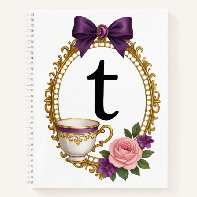 Regency Art Letter T Luxury Monogram Journal  (Devant)