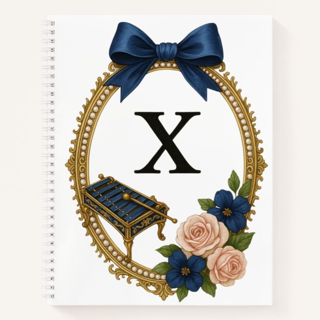 Regency Art Letter X Luxury Monogram Journal (Devant)