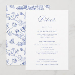 Regency Blue Mariage Détails Carte de boîtier