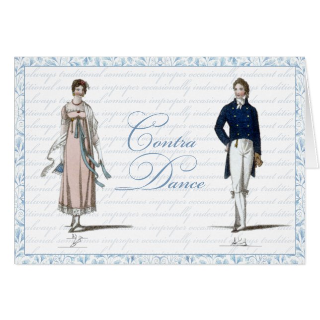Regency Contra Danse Contradance Cartes pour notes (Devant Horizontal)