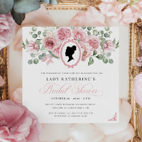 Regency Era rose Floral nuptiale Invitation