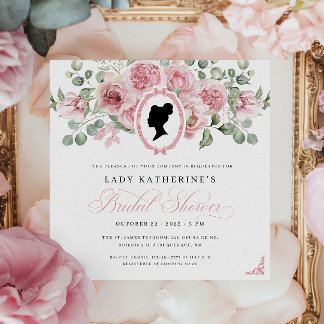 Regency Era rose Floral nuptiale Invitation