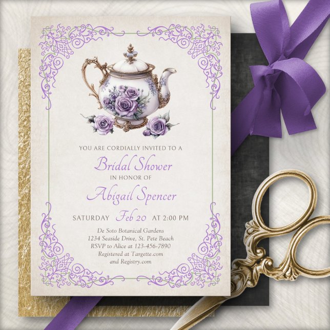 Regency Tea Party Bridal Shower Invitation (Créateur téléchargé)