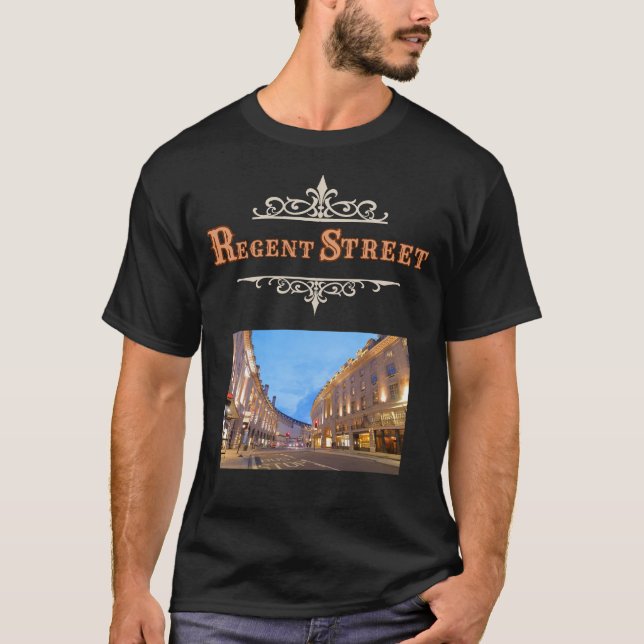 Regent Street Men's T-Shirt in Black  (Devant)