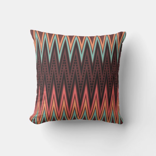 Reggae basse Zig Zag Motif Coussin Cushion (Recto)