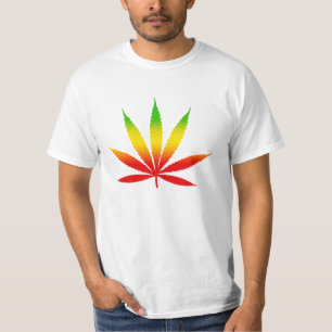 Reggae Jamaïcaine Jamaïque Rasta Leaf Mens T-Shirt
