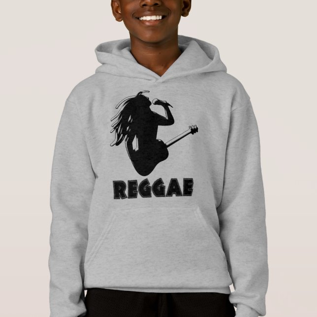 Reggae Musique Rasta Rastaman Guitare Enfants Swea (Devant)