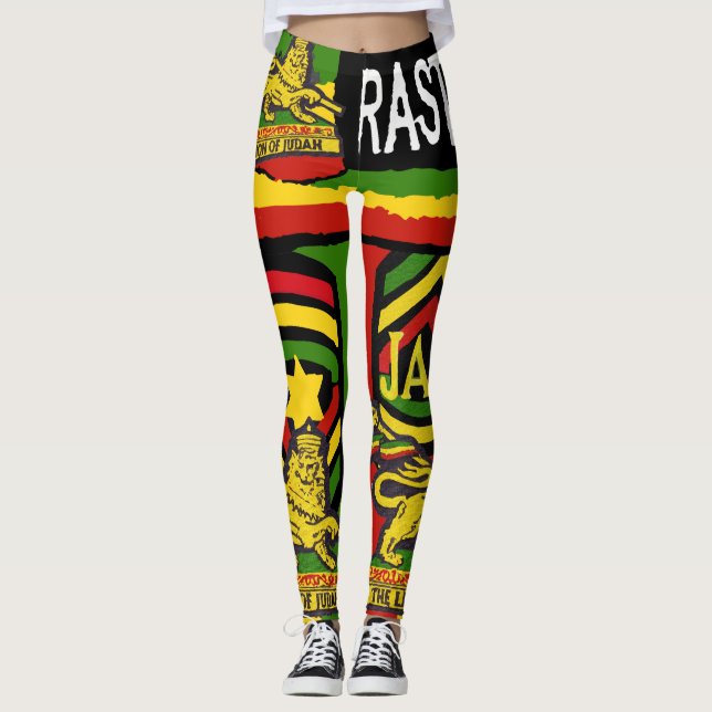 Reggae Steppers Leggings Rastafarian Designs (Devant)