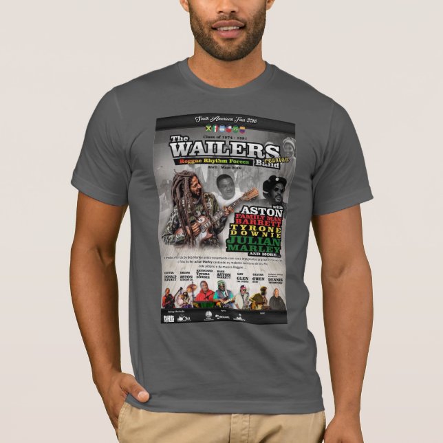 REGGAE. T-shirt noir basique au BRÉSIL (Devant)