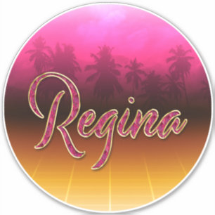 Regina Prénom Golden Pink Autocollants