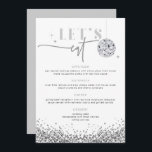 REGINA Silver Sequins Disco Mariage Mangeons Menu<br><div class="desc">Ce menu "Let's eat" (mangeons) propose des paillettes d'argent, une boule de disco et un duo de polices glam. Utilisez ce modèle pour modifier les polices, la couleur de police et la couleur de l'arrière - plan afin de répondre aux besoins de votre événement. Modifiez *la plupart* du libellé pour...</div>