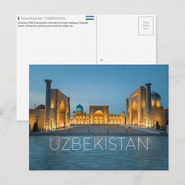 Registan, Samarkand, Ouzbékistan Carte Postale de  (Devant / Derrière)
