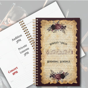 Registre de planning de répétition de violon vinta