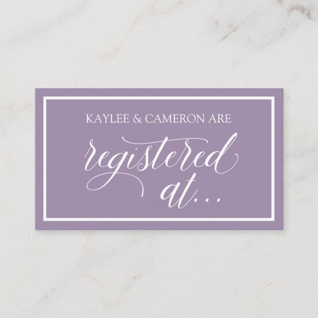 Registre mariage / Inscrit Sur Cartes - Lavender (Devant)