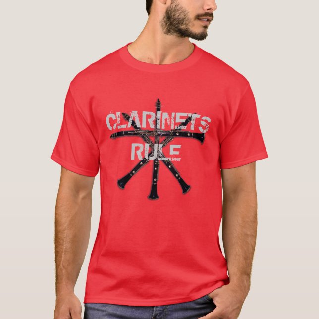 Règle de clarinettes sur le T-shirts foncé (Devant)
