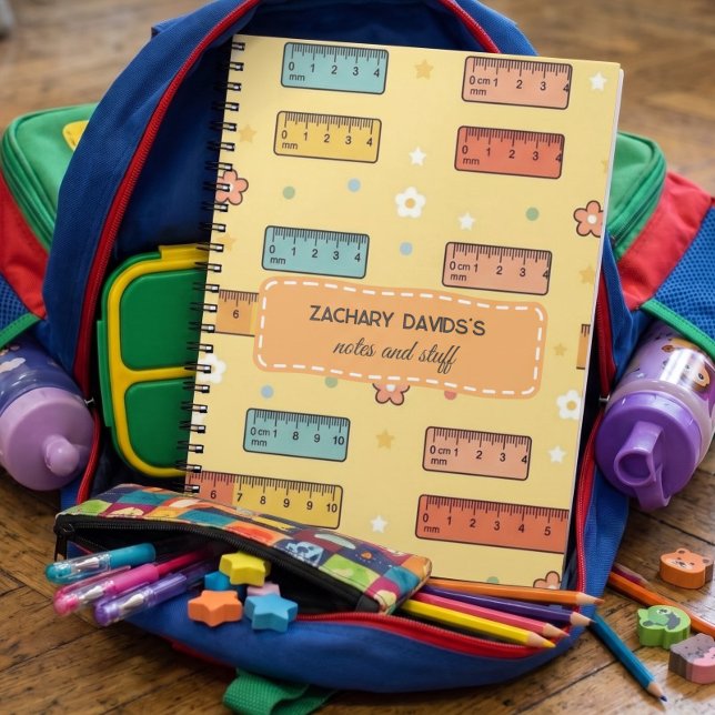 Règle jaune cahier motif retour à l'école  (Créateur téléchargé)