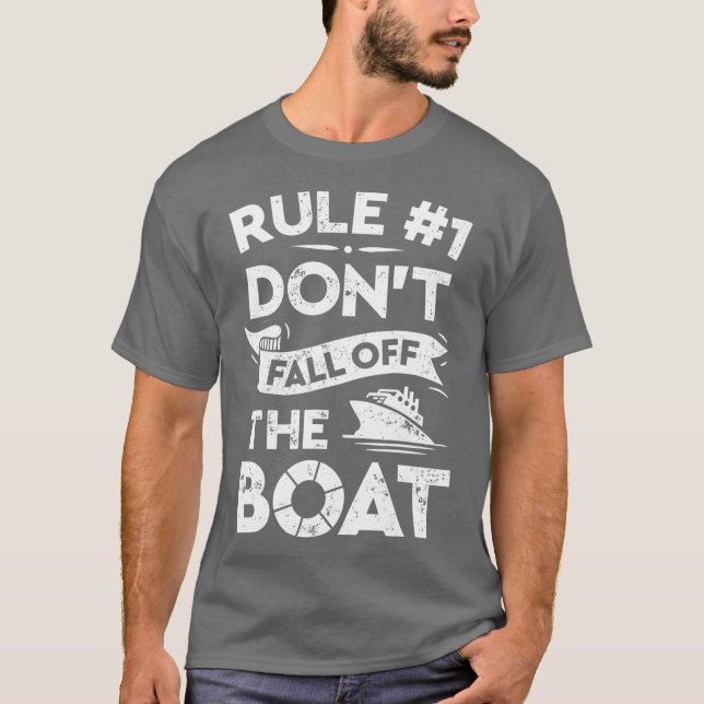 Règle Numéro 1 Ne Pas Tomber Du T-shirt Bateau (Devant)