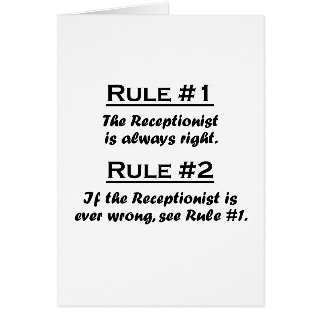 Règle Recptionist (Devant)