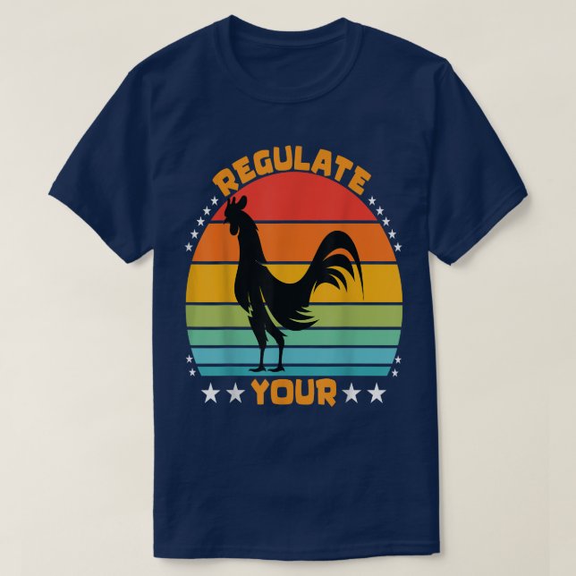 Réglementez votre T-shirt Retro Sunset Rooster Chi (Design devant)