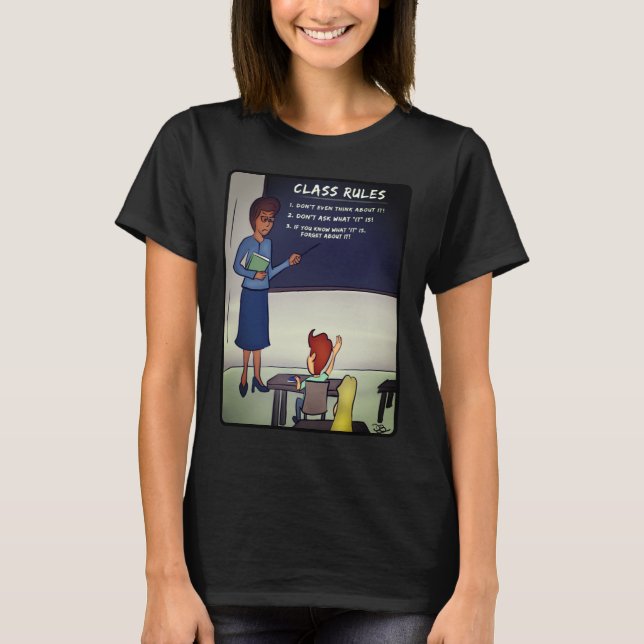 Règles de classe T-shirt noir féminin (Devant)