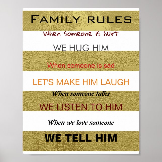 Règles de famille en or affiche (Devant)