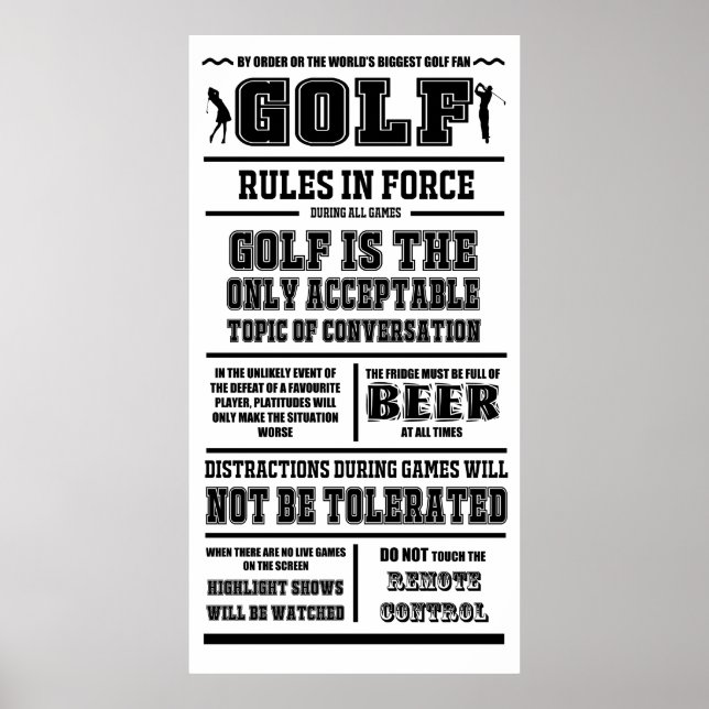 Règles de golf en vigueur - Grande affiche (Devant)