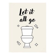 Règles de toilettes Art mural minimaliste noir et