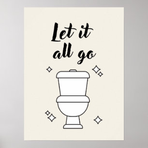 Règles de toilettes Art mural minimaliste noir et