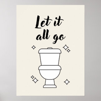 Règles de toilettes Art mural minimaliste noir et
