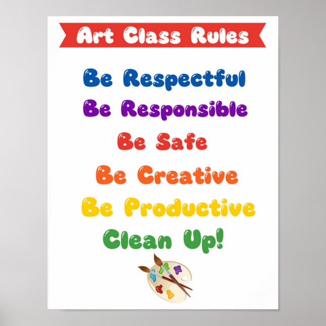 Règles du cours d'art (en couleurs) - Affiche (Devant)