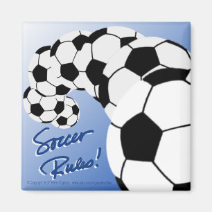 RÈGLES DU FOOTBALL Aimant carré/bleu