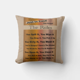 Règles ménagères Coussin en polyester
