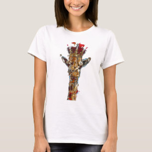 Règne animal de girafe du T-shirt des femmes