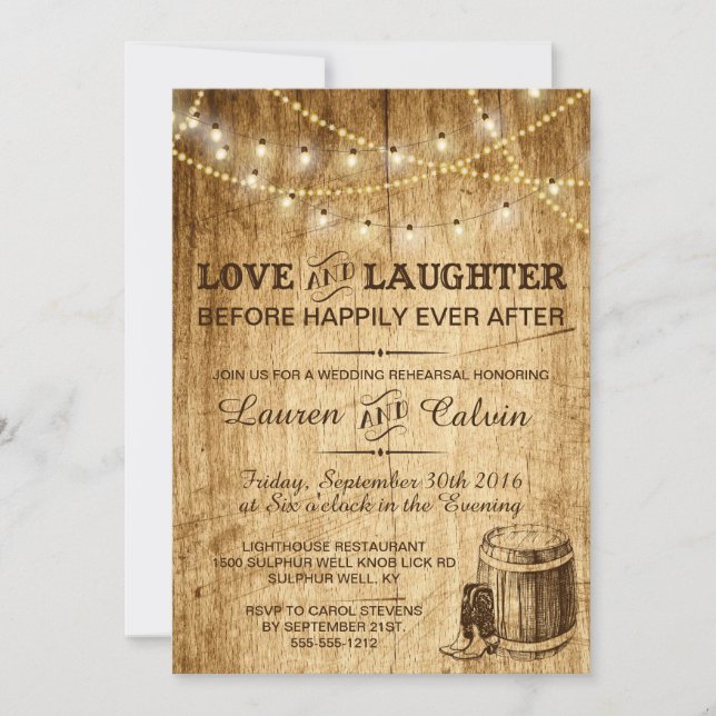 Rehearsal invitation for a country wedding (Devant)