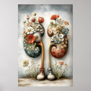 Rein humain avec impression de fleurs, Anatomie Bo