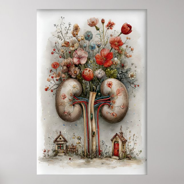 Rein humain avec impression de fleurs, peinture an (Devant)