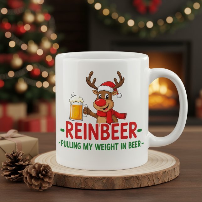 Reinbeer Funny Christmas Reindeer Beer Mug  (Créateur téléchargé)