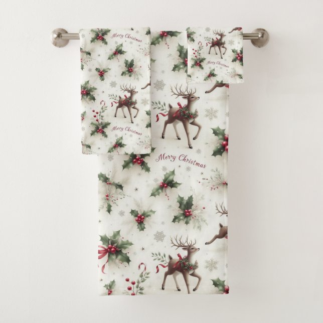 Reindee, Christmas Holly et Snowflakes (En situation)