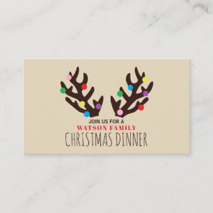 Reindeer Antlers, Invitation de billets de Noël