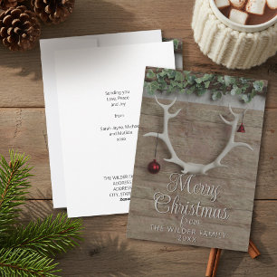 Reindeer Antlers Non Photo Noël Carte de vacances
