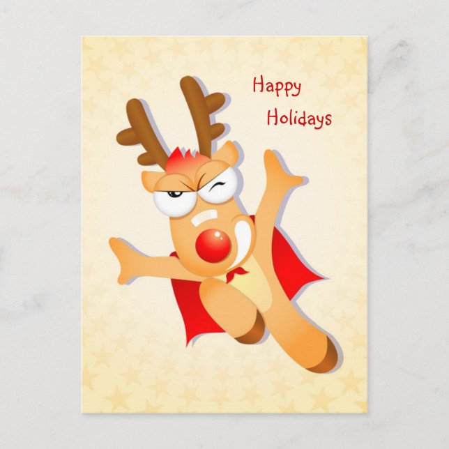 Reindeer batman heureux vacances Carte postale (Devant)