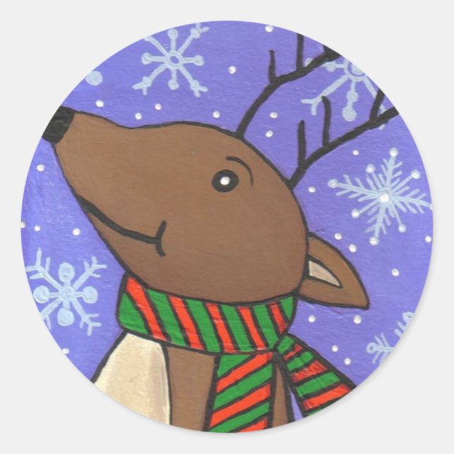 Reindeer de Noël - autocollants de vacances (Devant)