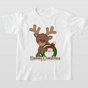Reindeer de Noël Caricature pour enfants t-shirt