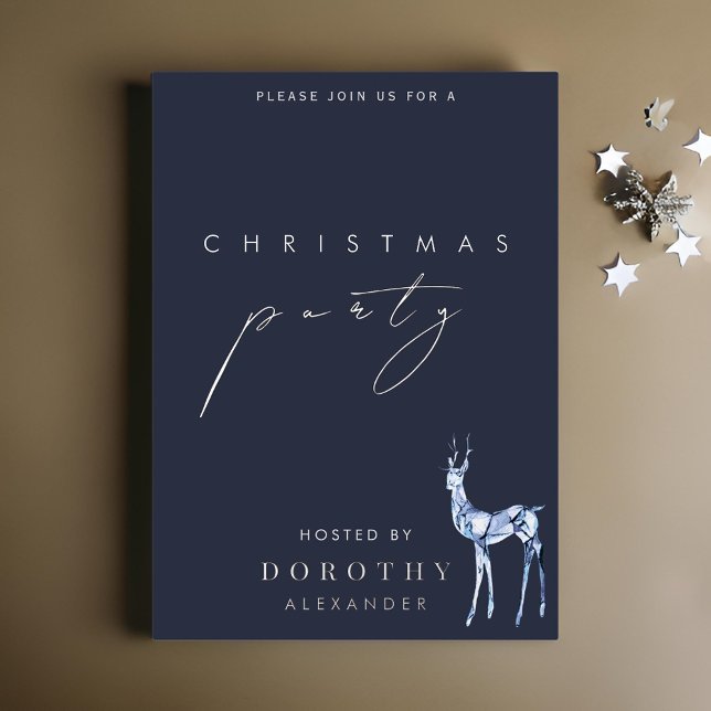 Reindeer Foil Noël Fête Invitation (Créateur téléchargé)